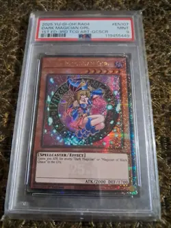 2025 Yu-Gi-Oh RA04 DARK MAGICIAN GIRL 1ST EDITION-3RD TCG ART -QCSCR PSA 9 MINT - Image 3