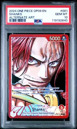 PSA 10 - 2024 ONE PIECE OP09-EMPERORS IN THE NEW WORLD 001 SHANKS ALT ART (EN) - Image 1