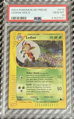 2003 Pokemon Skyridge # H14 Ledian Holo PSA 10 Card! GEM MINT! Trusted Seller! - Image 1