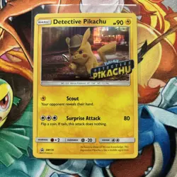 Pokemon TCG Detective Pikachu SM170 Movie Stamped Promo Holo Card NM/M Condition - Image 1