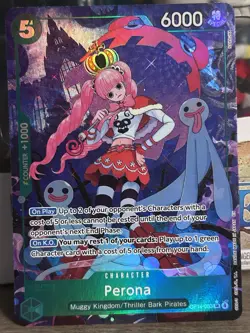 Bandai Perona OP14-033 Alternate Art Foil The Azure Sea's Seven One Piece Card - Image 2