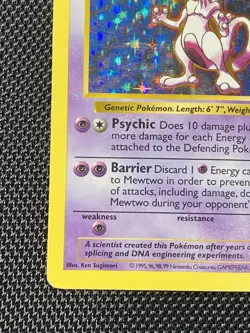 Mewtwo Shadowless Card 10/102 1999 Pokemon Base Set MP- - Image 5