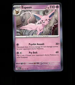 Espeon - 033/131 - Prismatic Evolutions - Holo Near Mint Pokemon Card TCG - Image 1