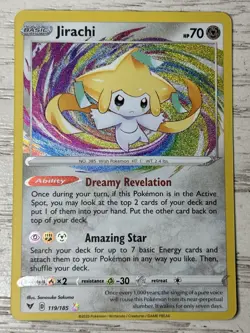Jirachi 119/185 Swsh04: Vivid Voltage Amazing Rare Holo Pokemon TCG Card NM - Image 1
