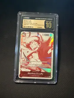 CGC 10 One Piece Card Monkey D. Luffy ENG 3rd ANV Treasure CP PACK ST10-006 SR - Image 1