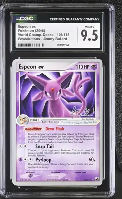 CGC 9.5 Espeon ex 2006 World Championships 102/115 Eeveelutions Pokemon Card - Image 1