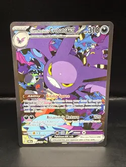Pokemon Team Rockets Crobat EX Sir Holo Card 234/182 Destined Rivals Series B - Image 2