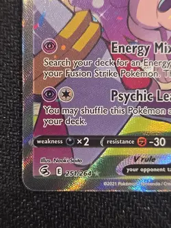 Pokemon Mew v Holo Alternative Art Ultra Rare TCG Fusion Strike Card 251/264 - Image 2