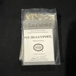 Pokemon Jigglypuff Trading Card Bar 23K Gold Plated 1999 Burger King Nintendo - Image 3
