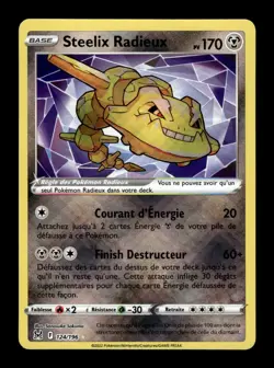 Carte Pokemon Steelix Radieux Reverse 124/196 Origine Perdue Francais - Image 1