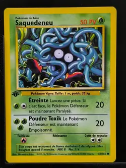 Carte Pokemon Saquedeneu 66/102 Edition 1 Ed 1 Set De Base Wizards FR 5 - Image 2