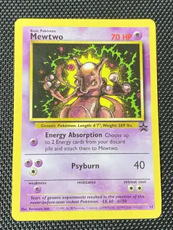 Pokemon TCG Mewtwo 14 Wizards Black Star Promos Regular Promo LP/NM - Image 1