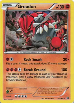 Pokemon - Groudon - 84/160 (XY Primal Clash) #084/160 - Deck Exclusives Holo - Image 1