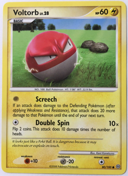POKEMON VOLTORB LV.28 80/100 D&P STORMFRONT COMMON NEAR MINT - Image 1