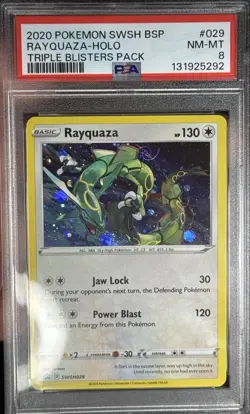 2020 PSA 8 Pokemon Sword /Shield BSPromo Rayquaza SWSH029 Swirl🌀 - Image 1