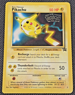 Pikachu #4 Black Star Promo Wizards WB Pokemon Movie Promo Vintage 1999! LP -L11 - Image 1