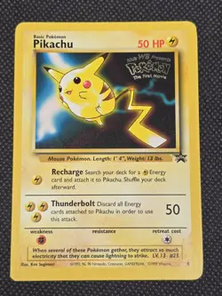 Pikachu #4 Black Star Promo Wizards WB Pokemon Movie Promo Vintage 1999! LP -L11 - Image 3