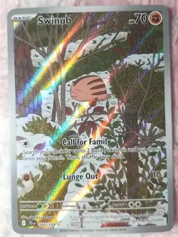 Pokemon TCG Swinub 165/159 Journey Together Illustration Rare Full Art Card - Image 1