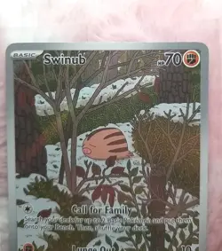Pokemon TCG Swinub 165/159 Journey Together Illustration Rare Full Art Card - Image 4