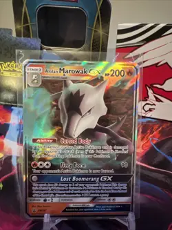 Pokemon TCG Alolan Marowak GX Black Star Promo Rare Holo Card SM187 - Image 1
