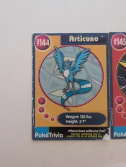 Legendary Bird Set, Articuno, Zapdos, Moltres, Pokemon Poketrivia Movie Cards - Image 2