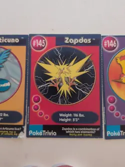 Legendary Bird Set, Articuno, Zapdos, Moltres, Pokemon Poketrivia Movie Cards - Image 3