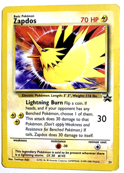 Zapdos - No.23 - Black Star Promo - Non-Holo - Rare - Pokemon Card - WOTC - LP - Image 3