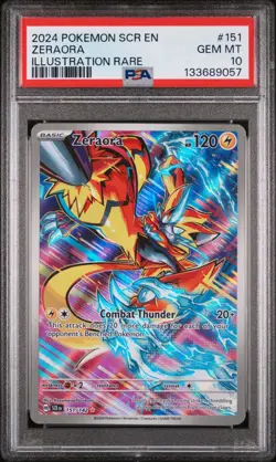 Pokemon Zeraora Illustration Rare Stellar Crown #151 Graded Card PSA 10 - Image 1