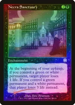 Necra Sanctuary FOIL Apocalypse HEAVILY PLD Black Uncommon MAGIC CARD ABUGames - Image 1