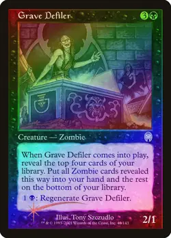 Grave Defiler FOIL Apocalypse HEAVILY PLD Black Uncommon MAGIC MTG CARD ABUGames - Image 1