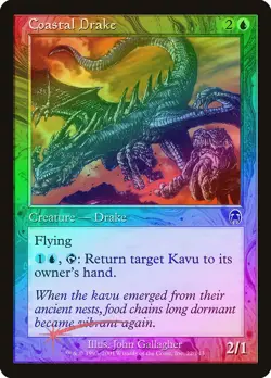 Coastal Drake FOIL Apocalypse HEAVILY PLD Blue Common MAGIC MTG CARD ABUGames - Image 1