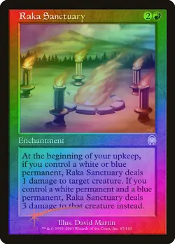 Raka Sanctuary FOIL Apocalypse HEAVILY PLD Red Uncommon MAGIC MTG CARD ABUGames - Image 1