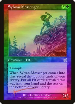 Sylvan Messenger FOIL Apocalypse HEAVILY PLD Green Uncommon MAGIC CARD ABUGames - Image 1