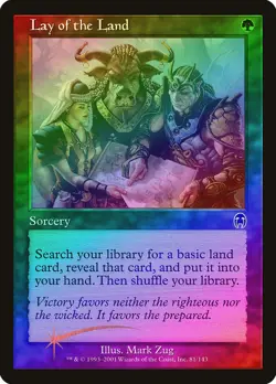Lay of the Land FOIL Apocalypse HEAVILY PLD Green Common MAGIC MTG CARD ABUGames - Image 1