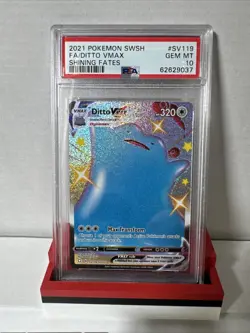 Pokemon TCG Shiny Ditto VMAX Full Art Holo Card SV119/SV122 GEM MINT 10 PSA - Image 1