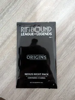Riftbound Origins Nexus Night Pack Sealed English 3-Card Pack - Image 1