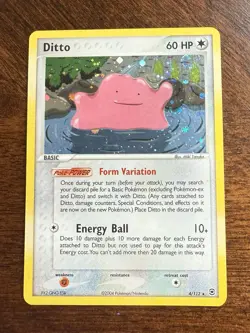 Pokemon TCG Ditto Reverse Holo Rare Card 4/112 FireRed & LeafGreen - Image 1