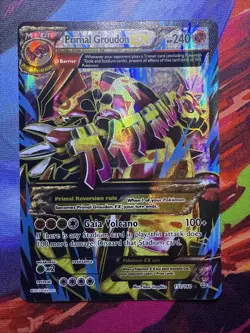 Pokemon Primal Groudon-EX Holo Full Art TCG Card 151/160 LP Condition - Image 1