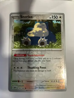 Snorlax 143/165 Scarlet & Violet 151 Pokemon Reverse Holo Foil Rare - Image 1