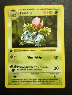1999 Pokemon Ivysaur 30/102 1st Edition Base Set Shadowless Vintage - Image 1