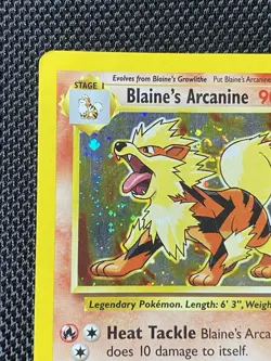 Blaine's Arcanine 1/132 Swirl Unlimited Pokemon Gym Challenge Vintage Holo MP - Image 3