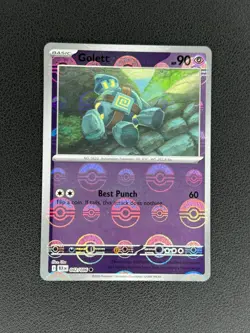 Golett (Master Ball Pattern) 042/086 SV: Black Bolt Holo Common Pokemon TCG NM - Image 1