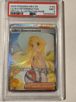0115 Lillie's Determination 2025 Pokemon Mega Evolution - MEG EN #184 SIR PSA 9 - Image 1