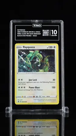 2020 POKEMON BLACK STAR PROMOS COSMOS HOLO #SWSH029 RAYQUAZA TAG 10 - Image 1