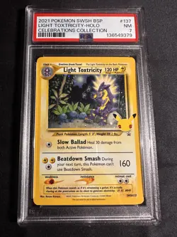 Pokemon 2021 Celebration Light Toxtricity SWSH137 PSA 7 - Image 1