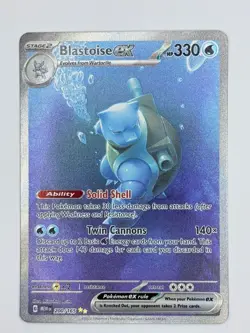 Blastoise ex 200/165 -Scarlet & Violet 151 Special Illustration Rare Pokemon -NM - Image 1