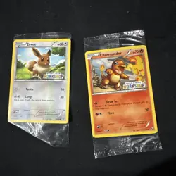2013 POKEMON *Promo* BUILD-A-BEAR WORKSHOP CHARMANDER&EEVEE sealed - Image 1