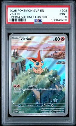 PSA 9 Victini SVP 208 Pokemon Unova Collection Promo Illustration Rare 2025 MINT - Image 1