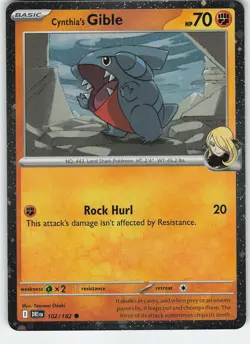 Cynthia's Gible 102/182 (Cosmos Holo) Destined Rivals NM Pokemon - Image 1
