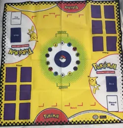 Vintage 1999 Wizards Of The Coast Original 2 Player Pokemon Playmat, Pikachu - Image 1